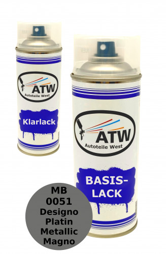 Autolack für MB 0051 Designo Platin Metallic Magno +400ml Klarlack Set